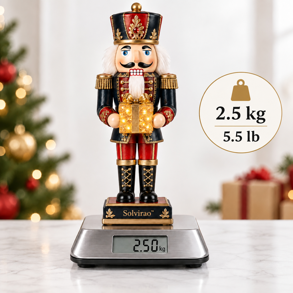 Solvirao™ Lighted Gift Box Nutcracker Soldier Christmas Figurine