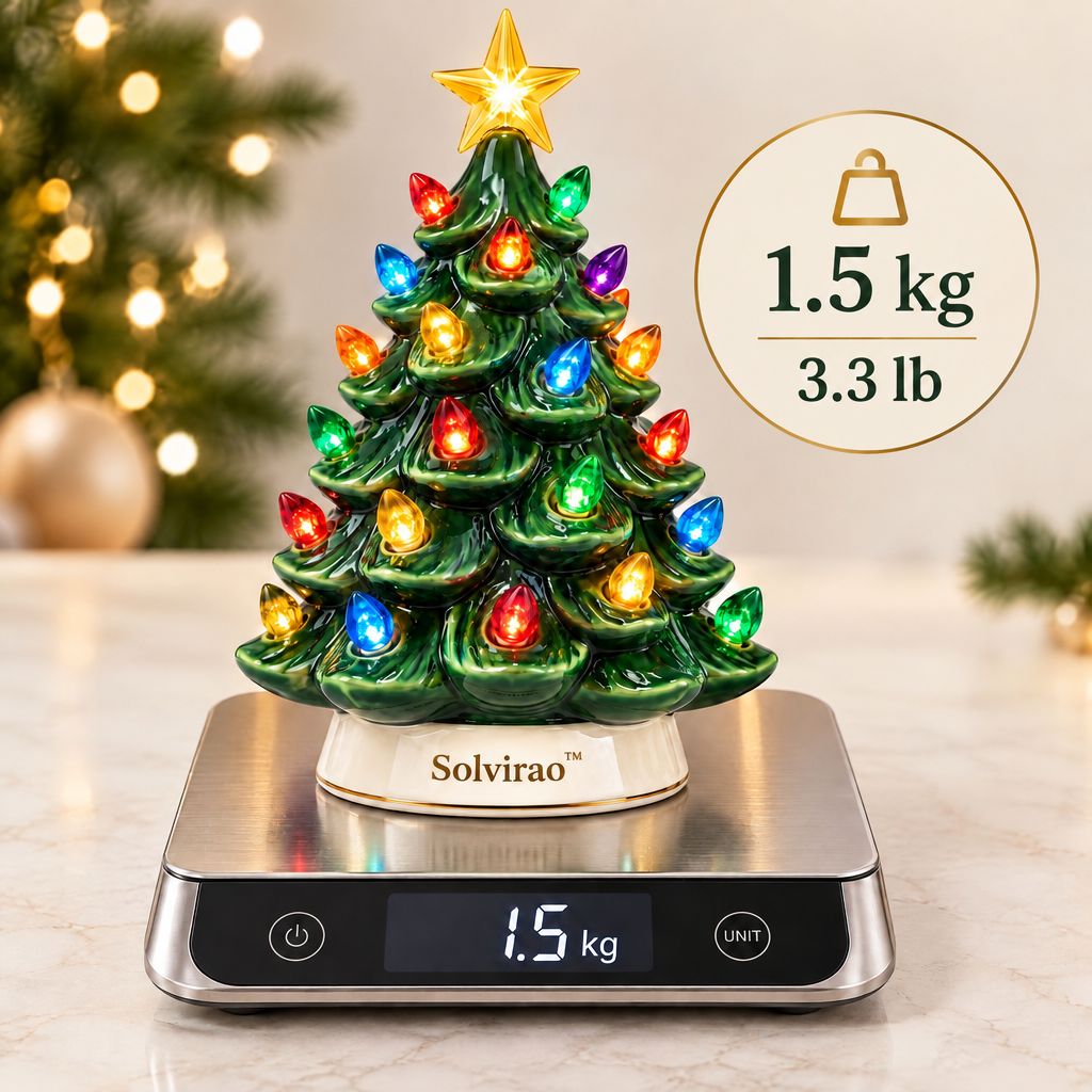 Solvirao™ Lighted Ceramic Christmas Tree Tabletop Decor