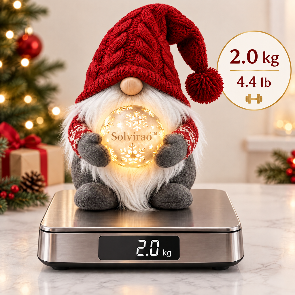 Solvirao™ Light Up Snowflake Glass Ball Christmas Gnome LED Night Light