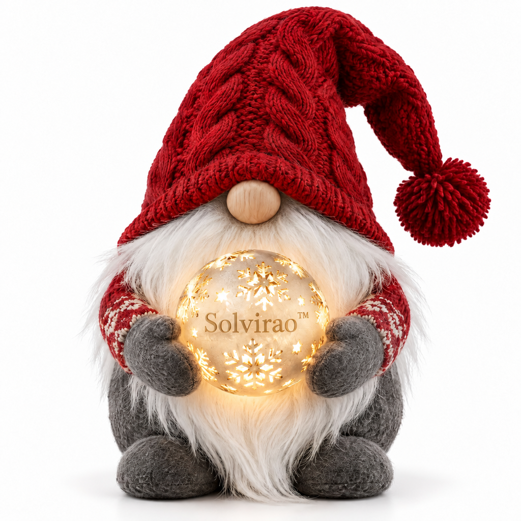 Solvirao™ Light Up Snowflake Glass Ball Christmas Gnome LED Night Light