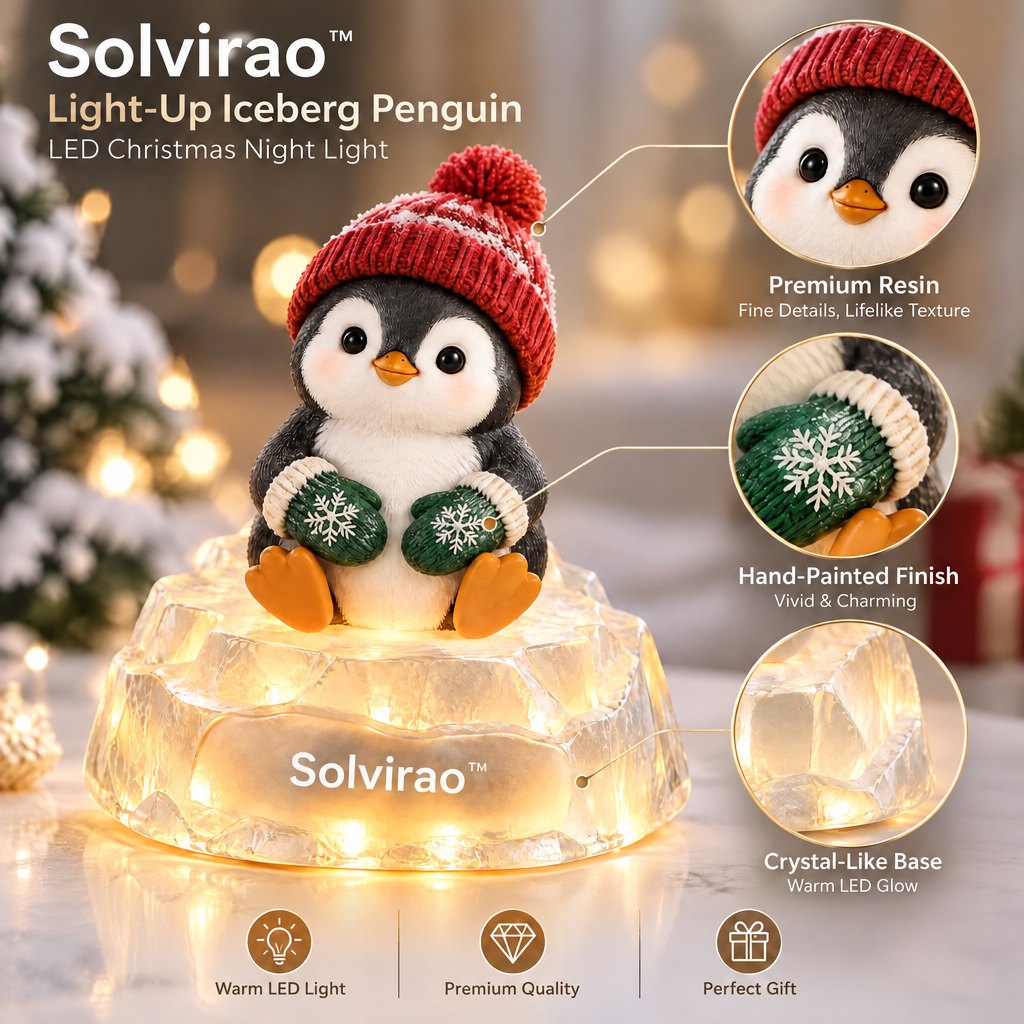 Solvirao™ Light-Up Iceberg Penguin LED Christmas Night Light