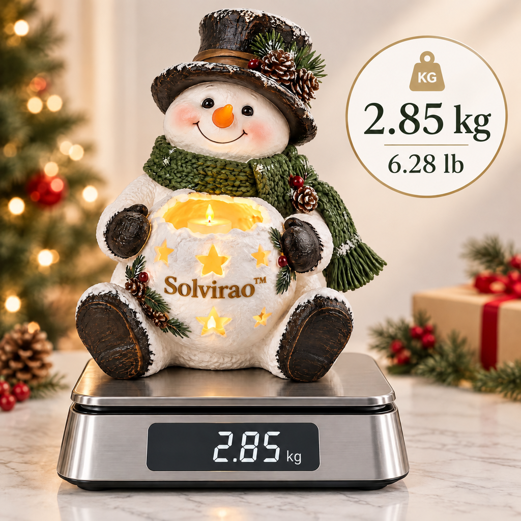 Solvirao™ Christmas Light-Up Snowman Star Cutout LED Candle Night Light