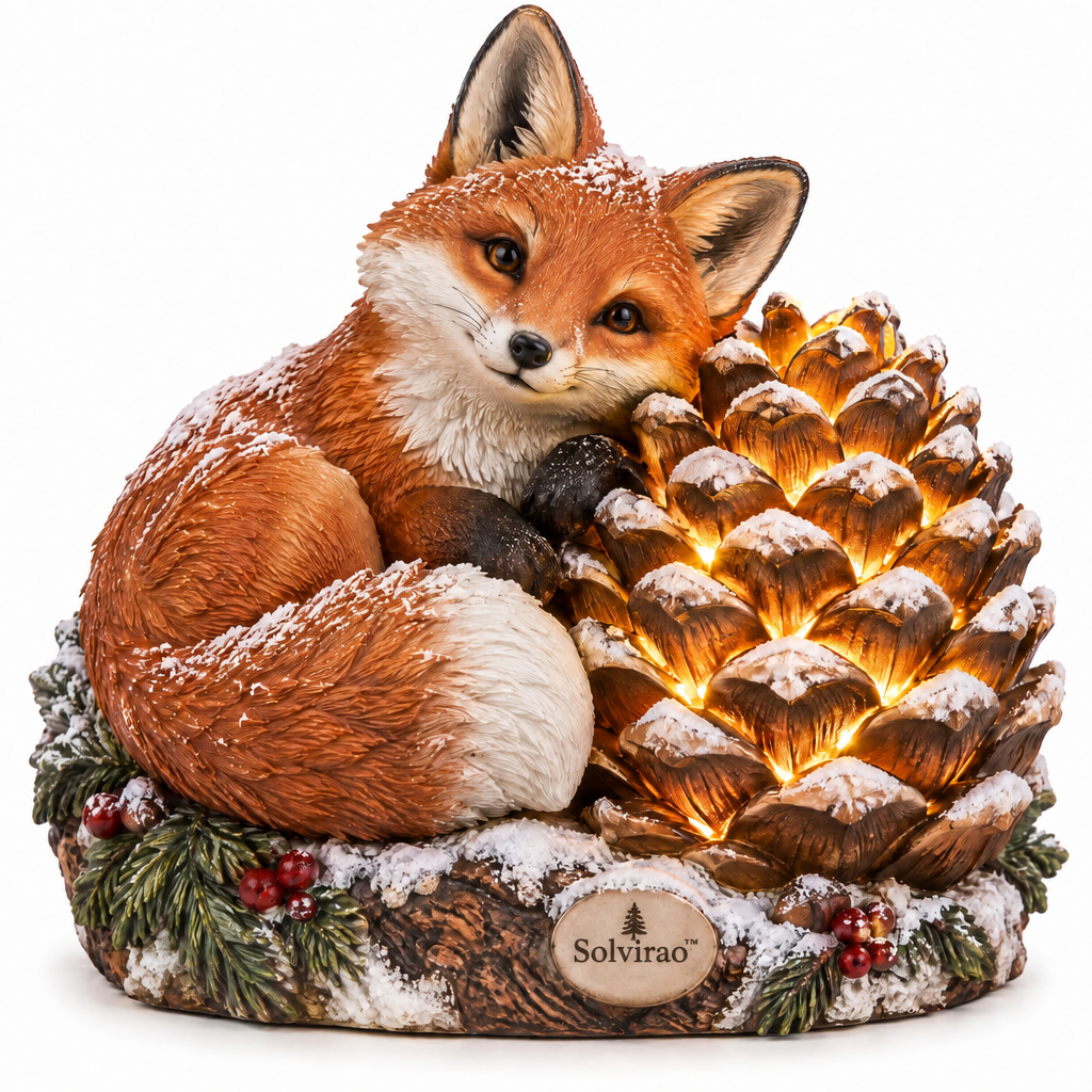 Solvirao™ Light-Up Pinecone & Woodland Fox LED Night Light Figurine